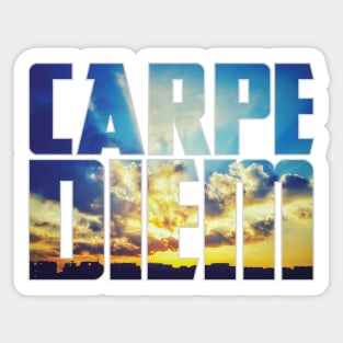 Carpe Diem II - Sunrise Typography - Motivational Inspirational - Latin Quotes Phrase Sticker